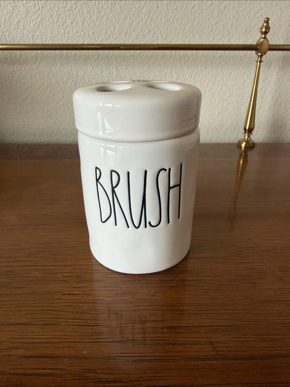 Rae Dunn White Ceramic Brush Holder NEW